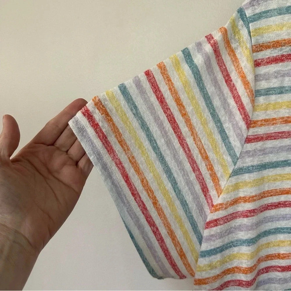 Studio B By Bobeau Women's Short Sleeve Crew Neck Multicolored Stripe Sz 3X GUC - Picture 4 of 7